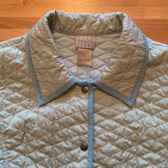 Sigrid Olsen Sport Pastel Green Lightweight Quilted Jacket size M - Picture 5 of 10